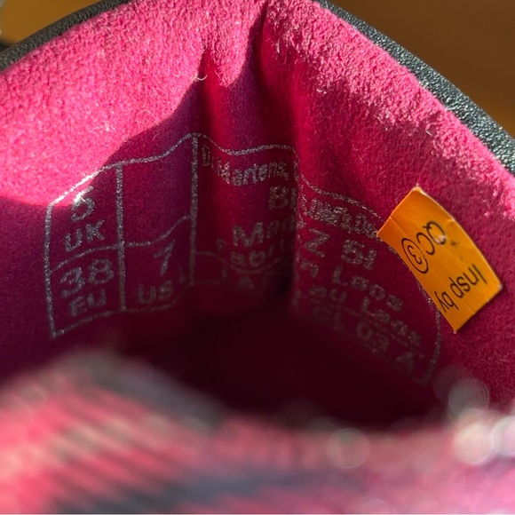 new! dr. martens buzz 5 eye tartan black + pink eu 38 us 7 - Picture 7 of 10